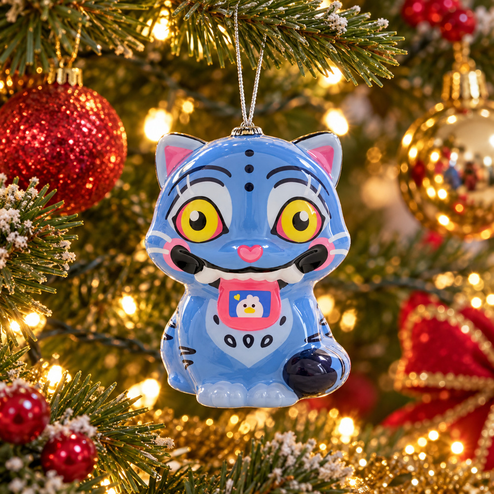 KPop Demon Hunter's Derpy Tiger Christmas Tree Ornament
